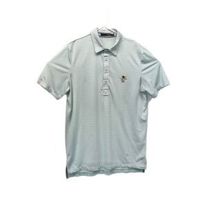 RLX Ralph Lauren Polo Shirt Mens‎ M White Green Striped Short Sleeve Golf Preppy